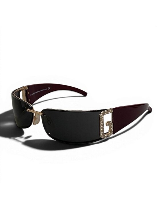 Dolce & Gabbana DG Rimless Sunglasses Black Bordeaux Eyewear D&G main image 8